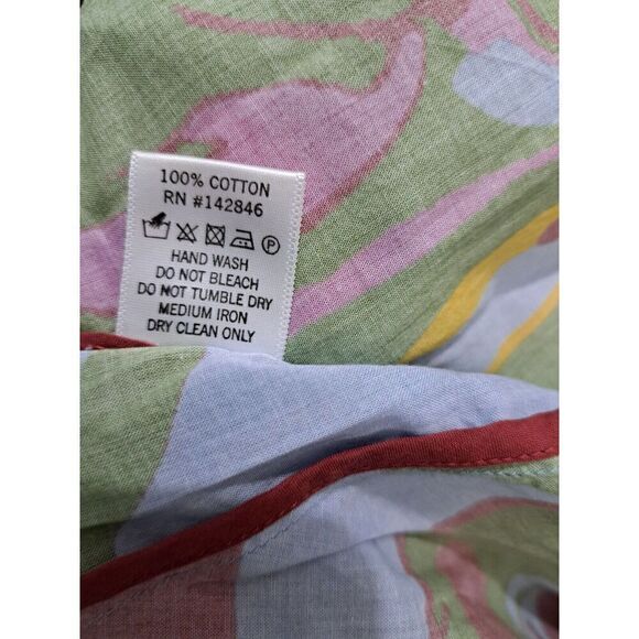Rhode Resort Flare Mini Dress Womens Small Green Pink Watercolor Floral Artist - Picture 8 of 8
